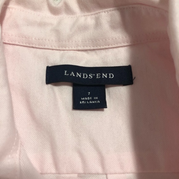 Lands' End Girls Pink Collared Button Down Shirt - Picture 4 of 8